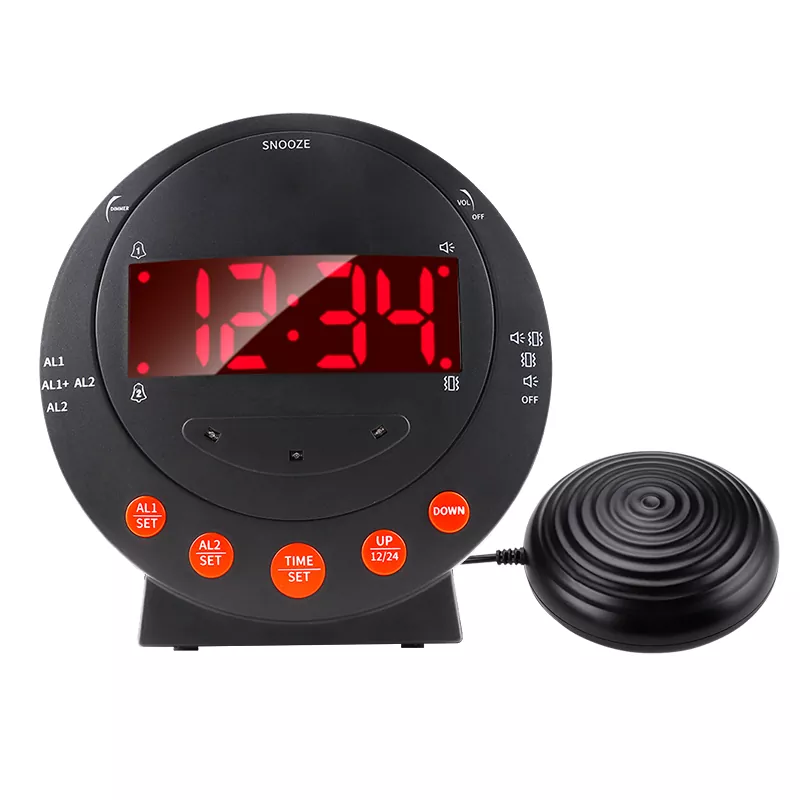 Extra Loud Bed Shaker Vibrating Alarm Clock For Deaf
