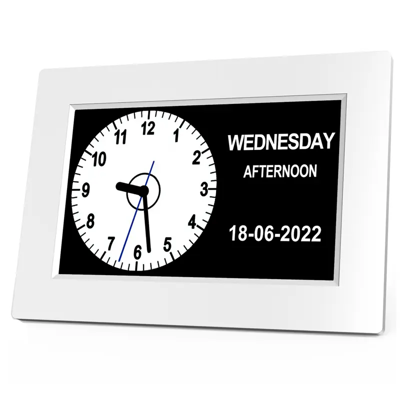 Digital Calendar Alarm Day Clock - with 8" Large Screen Display