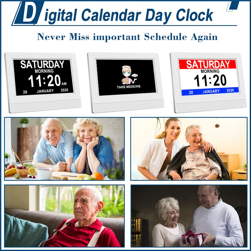Digital calendar day clock 7inch (1)